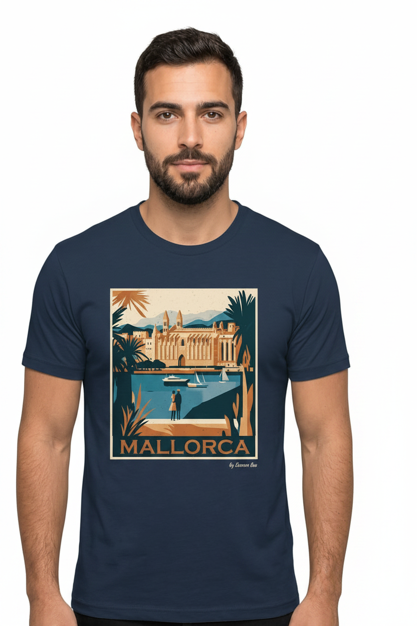 Camiseta "Mallorca Vintage Poster" – 100% Algodón con Estampado DTF